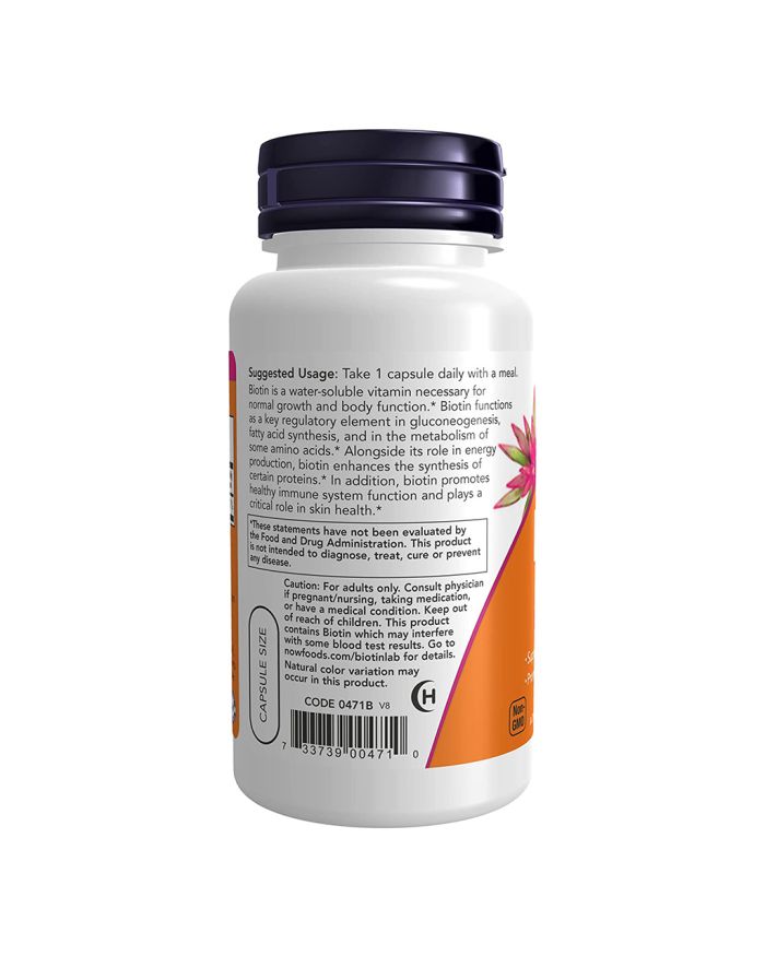 now BIOTIN 5000MCG 60 CAP - Image 2