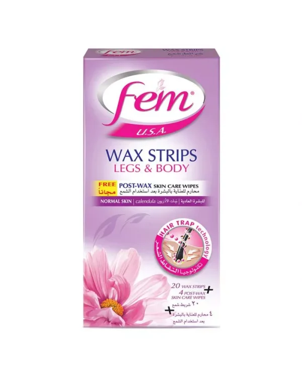 FEM BODY WAX STRIPS-NORMAL SKIN 20'S