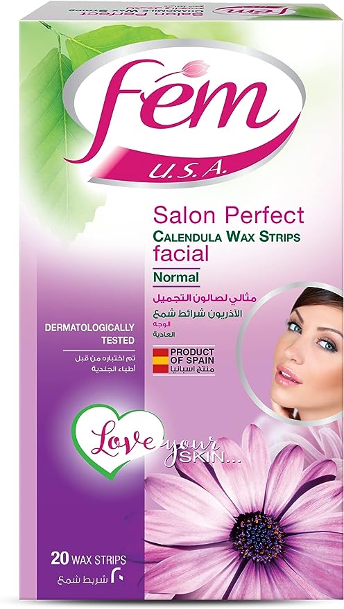FEM FACIAL WAX STRIP- NORMAL SKIN 20 STRIPS