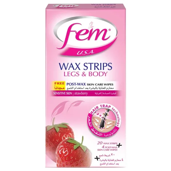 FEM BODY WAX STRIP -DRY SKIN 20 STRIPS