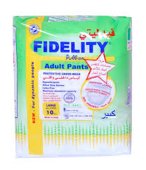 FIDELITY PULL ON ADULT PANTS LARGE 10 UNITS