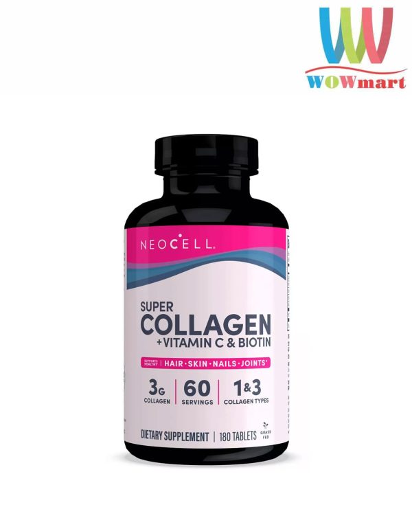 NEOCELL SUPER COLLAGEN WITH VITC+BIOTIN 180 TABLETS