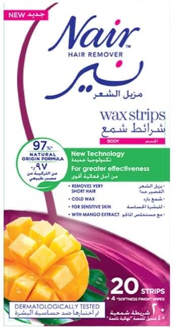 NAIR HAIR REMOVAL BODY WAX STRIPS MANGO 20'S