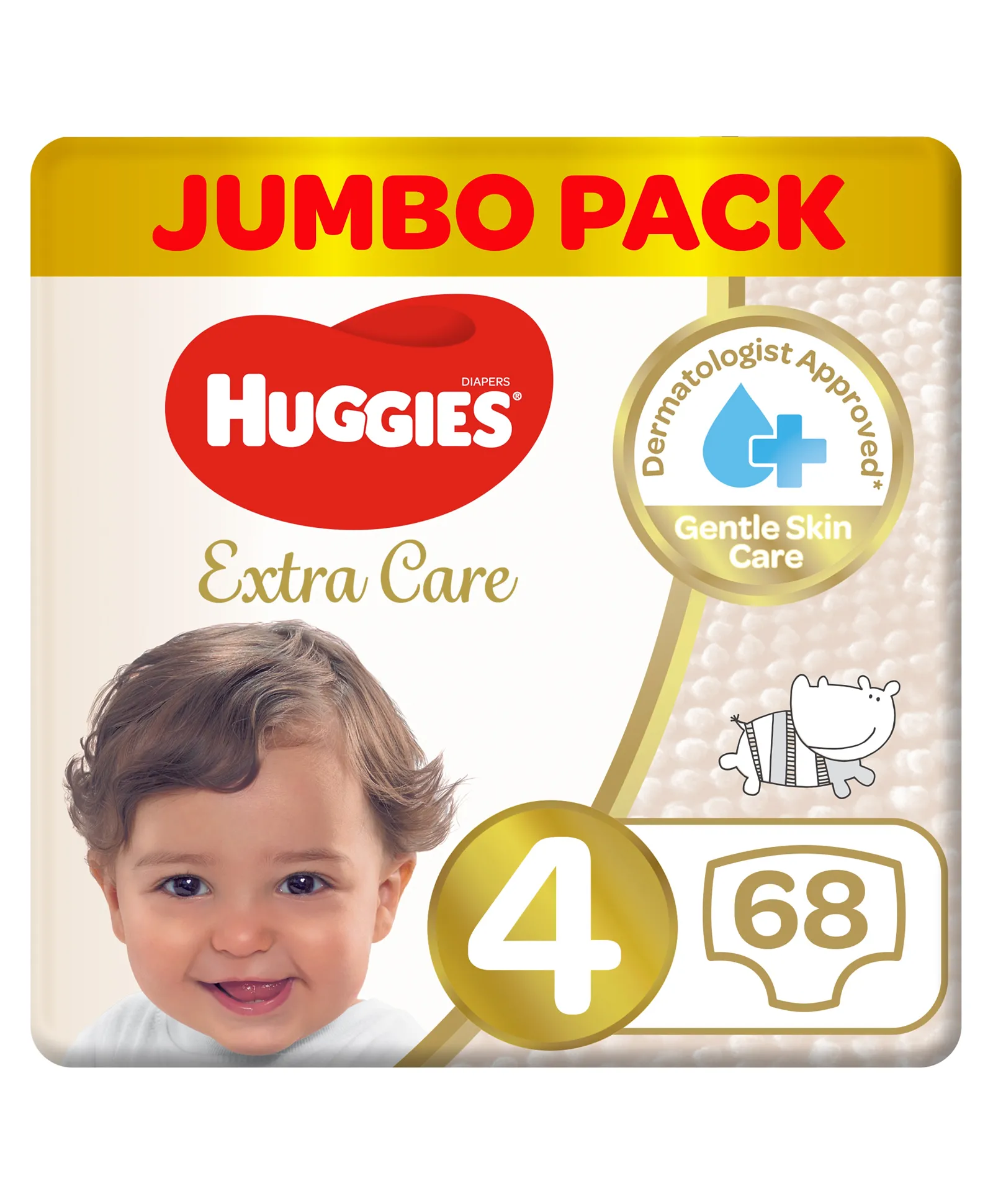 HUGGIES EX CARE JUMBO 4-68'S