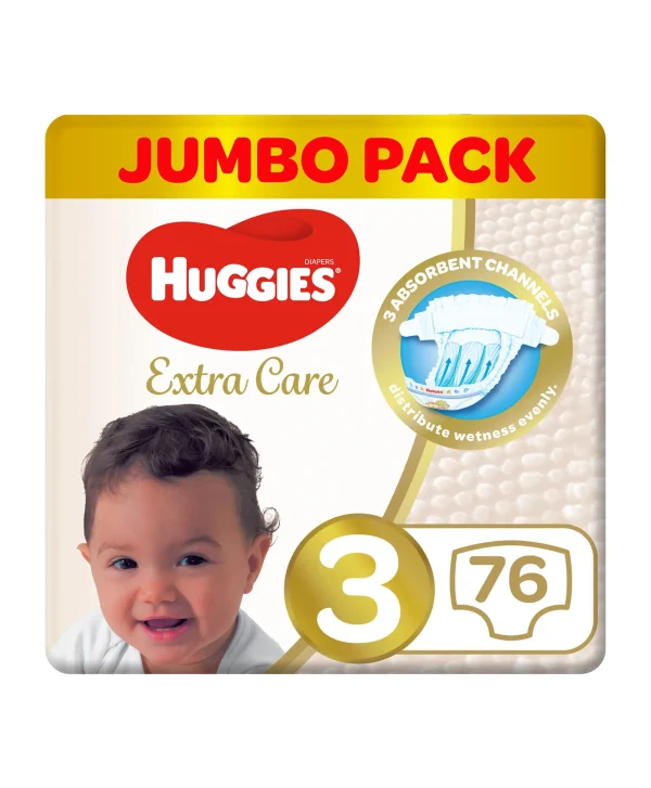 HUGGIES EX CARE JUMBO 3-76'S