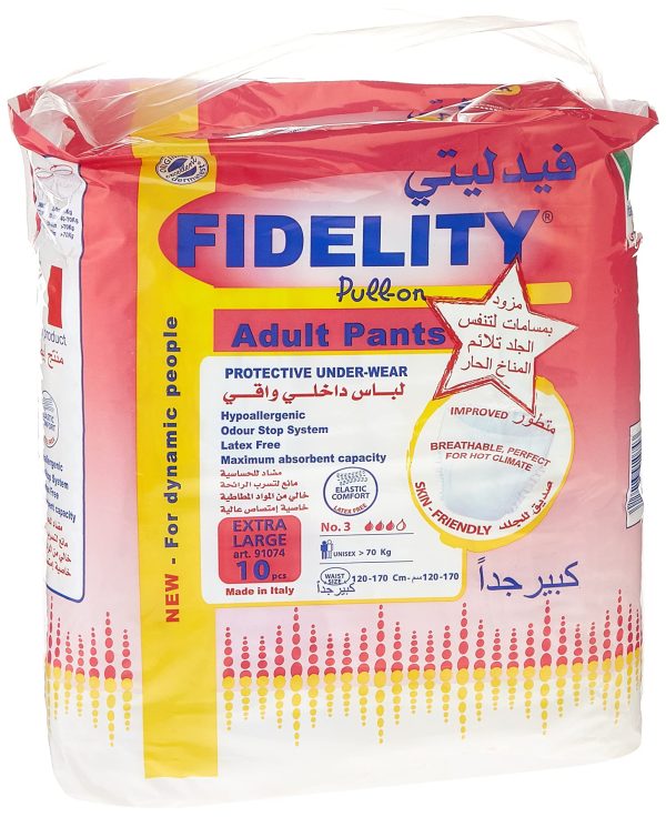FIDELITY PULL ON PANTS X LARGE SIZE 10 UNITS